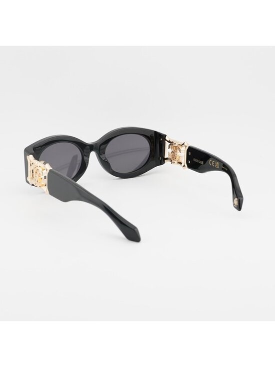 Roberto Cavalli SRC064 0700 Sunglasses Black Oval Frame, Grey Lenses main image 6
